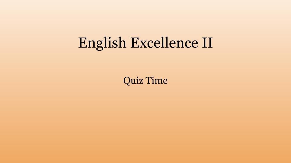 ENGLISH EXCELLENCE IV